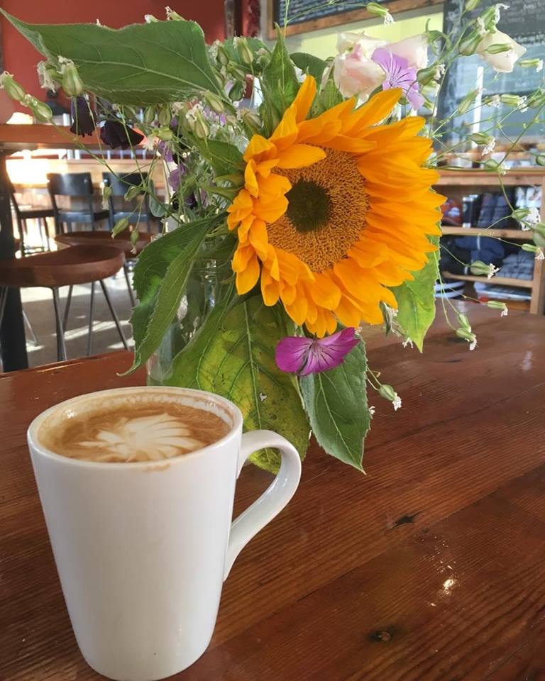 coffee and flowers